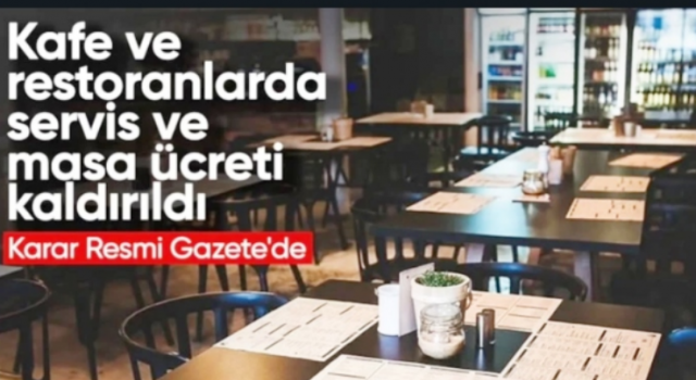 Lokanta, Pastane ve Kafeler Sadece Sattıkları Ürünün Bedelini Alacaklar