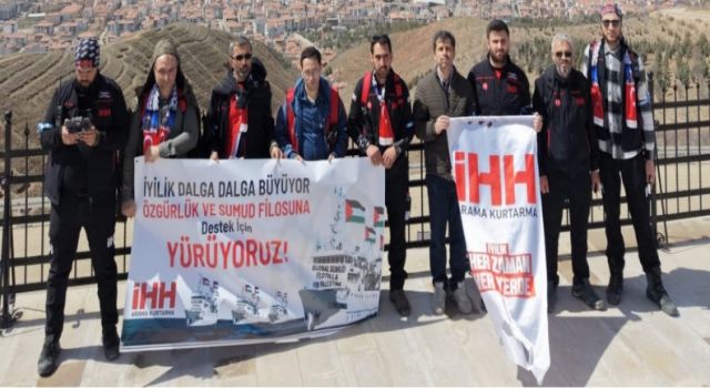 Aksaray’da “Özgürlük ve Sumud Filosu”na Destek Yürüyüşü