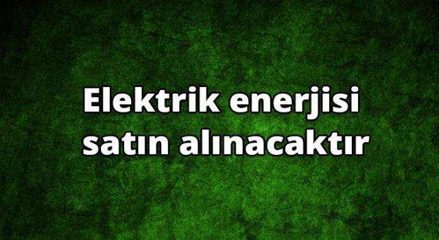 Elektrik Enerjisi Satın Alınacak