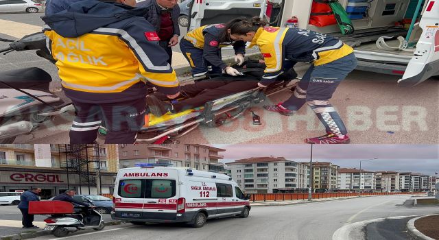 Virajda kontrolden çıkan motosiklet kaldırıma çarptı: 1 yaralı